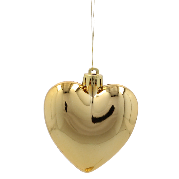 KPL. 6 HEART BOMBS 7 CM RED / GOLD / SILVER *3795