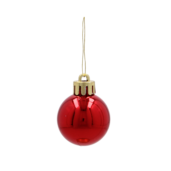 SET OF 20 BAUBLES 3 CM RED/GREEN