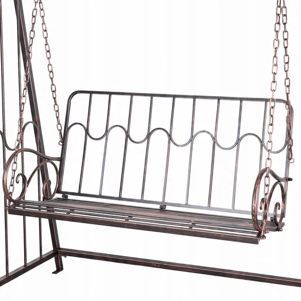 HUŚTAWKA OGRODOWA 162 x 90 x 205 CM ANTYCZNY BRĄZ *1418