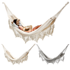 HAMAK S FRANŽAMI BOHO 200 x 150 CM BEŽOVÝ/SIVÝ *3194
