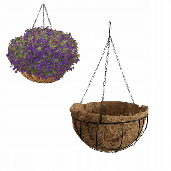 POT DE FLOARE PENDULAT CU INSERTIE DIN FIBRE DE COCOS 25,5 x 13 CM *5530