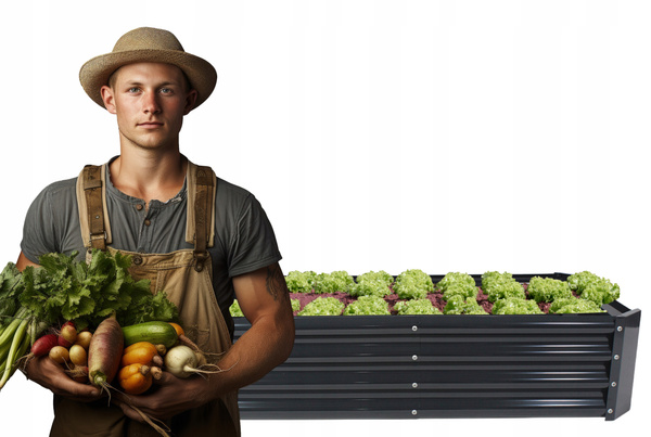 VEGETABLE-FLOWER BED 180 X 90 X 30 CM RECTANGULAR ANTHRACITE