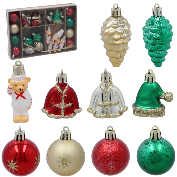 24 CHRISTMAS ORNAMENTS - MIX
