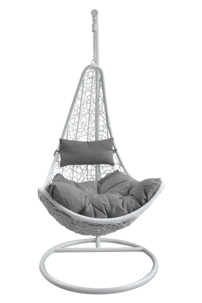 HANGING CHAIR - WHITE, CUSHION - DARK GRAY, FRAME - WHITE, HALF /1151/ *1167