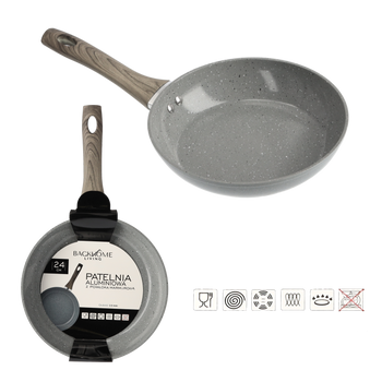 HLINÍKOVÁ PANVICA 24 CM 2,5 MM S MARMUROVOU POVRCHOM *7596