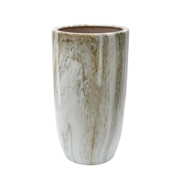CERAMIC PLANT POT COVER 40 X 40 X 74 CM MARBLE EFFECT
