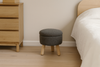 POUFF ROUND WITH WOODEN LEGS 30 x 28 CM GRAY