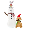 INFLATABLE SNOWMAN WITH A DOG LED 180 CM