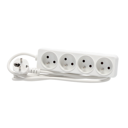 EXTENSION CORD POWER STRIP 4 SOCKETS 1.5M WHITE