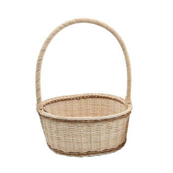 RATANOVÝ KOŠÍK 22 x 17 x 11/33 CM S UCHYCENÍM - BIELY S PRÍRODNÝM *8826