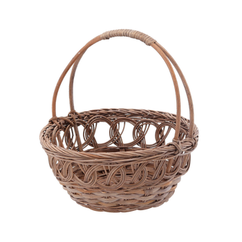 KOSZYK RATTANOWY 23 x 11/23 CM Z UCHWYTEM - BRĄZOWY *8864