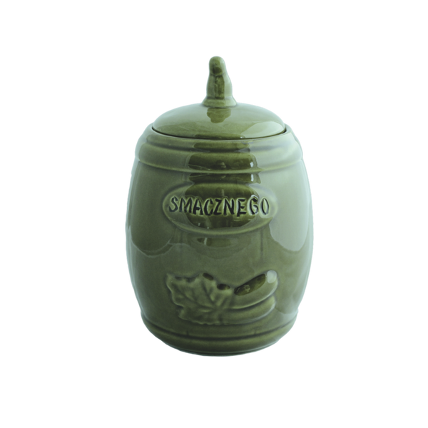 3.5L CERAMIC BARREL FOR PICKLES WITH CLIPS GREEN