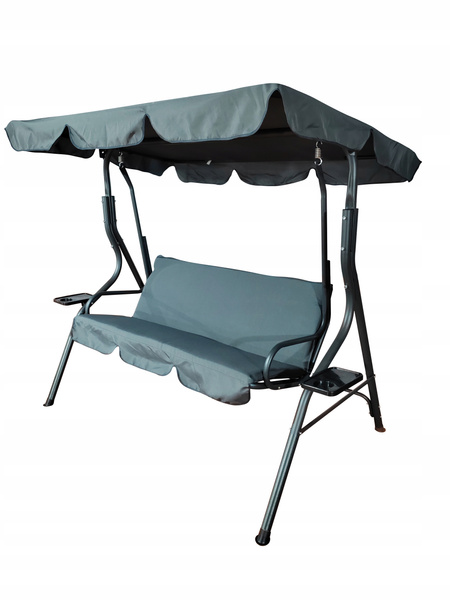GARDEN SWING 170 X 110 X 153 CM ANTHRACITE WITHOUT ROOF WITH CUP HOLDERS