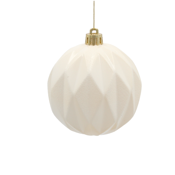 SET OF 6 ORNAMENTS 8 CM CHAMPAGNE/GRAY/WHITE