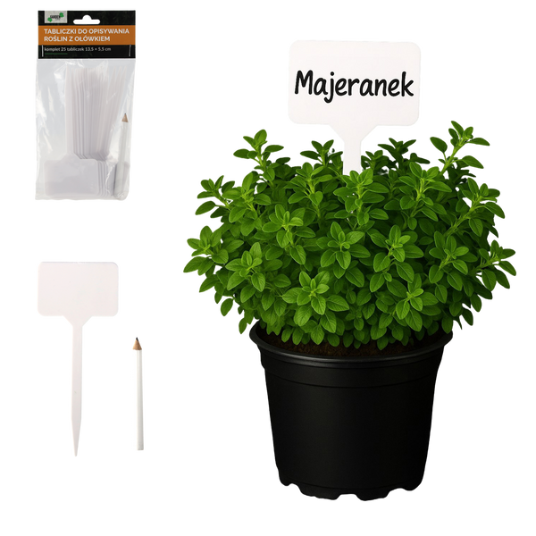 SET OF 25 PLANT LABELS 13.5 x 5.5 CM WITH PENCIL