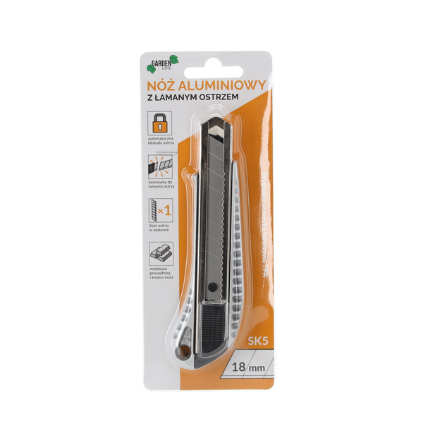 CUȚIT CU NIVEL BENDABIL DIN ALUMINIU 18 MM disp=12buc *1623