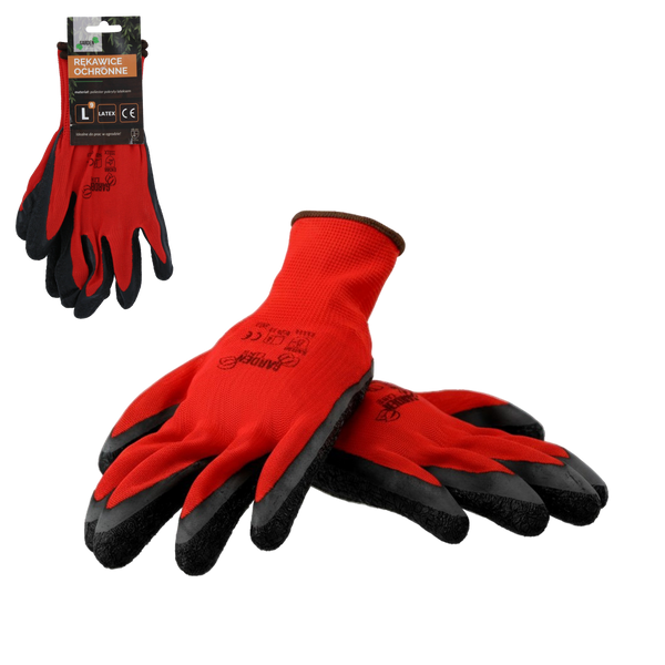 OCHRANNÉ RUKAVICE "9" PLETENÉ Z POLYESTERU POKRYTÉ LATEXOM balenie=12 ks *6997