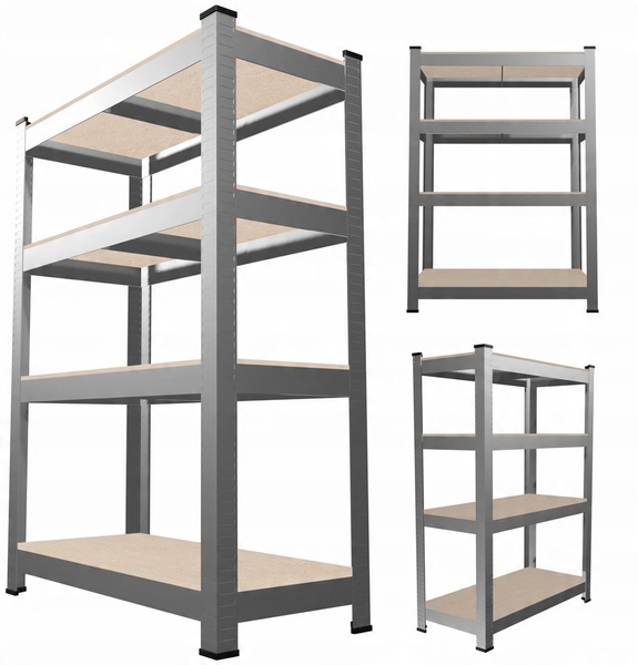 ZESTAW DWÓCH REGAŁÓW 4-POZIOMOWYCH 150 x 70 x 30 CM UDŹWIG PÓŁKI: 150 KG *2165