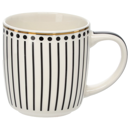 KUBEK PORCELANOWY 380 ML GEMIS ZE ZŁOTYM WZOREM opak=12szt *7949