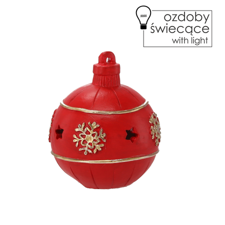 RED BAUBLE LED 13 CM