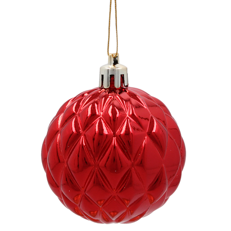 SET OF 33 CHRISTMAS BAUBLES RED, SILVER, GOLD