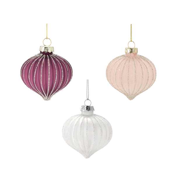 SET DE 6 ORNAMENTE DE CRĂCIUN DIN Sticlă 6 CM MIX DE CULORI *2441