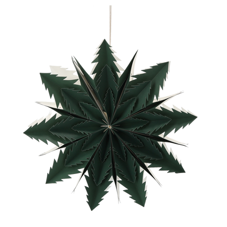 Stea decorativă din hârtie 50 cm verde cu două straturi *9119