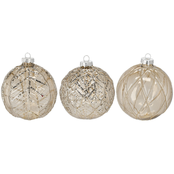 GLASS ORNAMENT - GILDED 10 CM MIXED PATTERNS