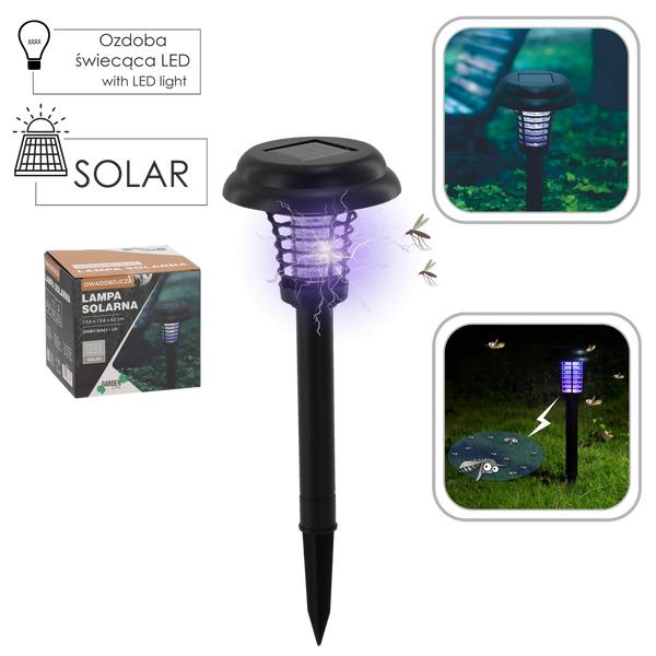 SOLÁRNA LAMPA 13,8 x 13,8 x 42 CM HMYZOBÍJACIA *6117