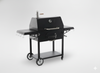 CHARCOAL GARDEN GRILL WITH LID, CAST IRON GRATE AND CASTORS 153 x 65 x 137 CM