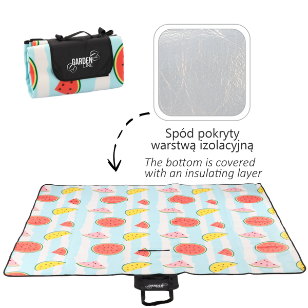 PICNIC BLANKET 200x200 CM FRUITS