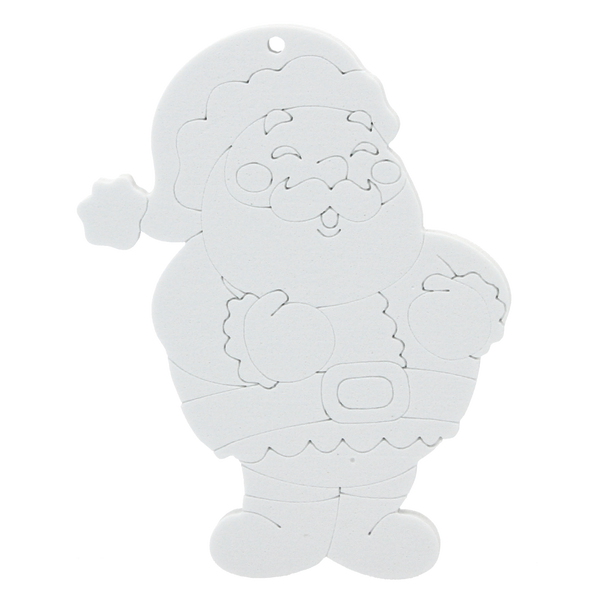 SET OF 6 CHRISTMAS DECORATIONS DIY + 6 PAINTS AND BRUSH ASSORTED 6 DESIGNS