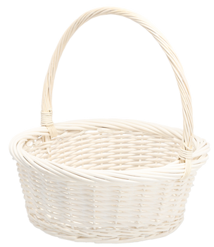 RATTANOVÝ KOŠ 39 x 39 x 16/41 CM S ROUČKOU - BÍLÝ *6919