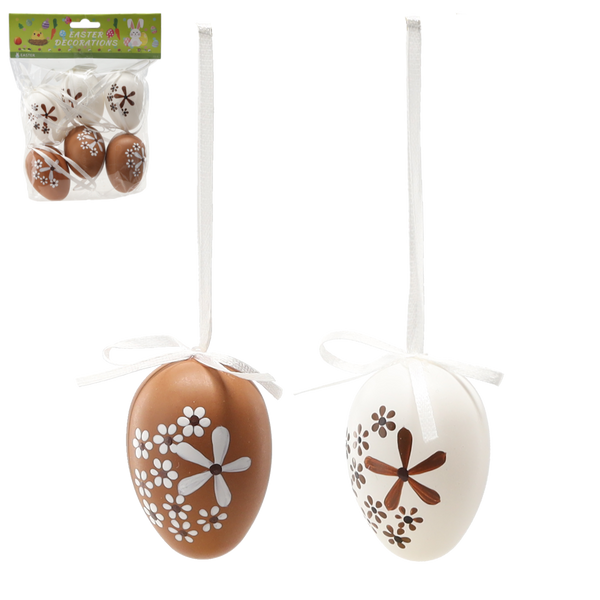 KPL. 6 VEĽKONOČNÝCH VAJCÍ 6 CM S PREVLEKOM MIX FARIEB *9380