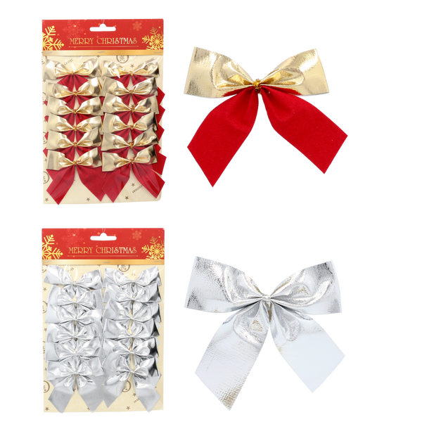 PACHET 12 FUNDITE DE CRĂCIUN ARGINTII/ROȘII-GOLD *3751