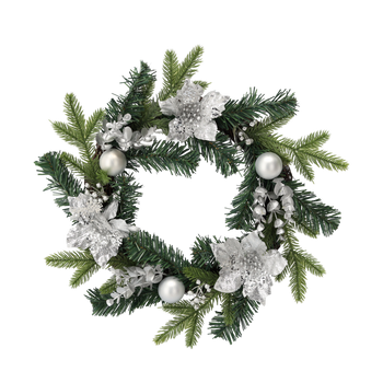 CHRISTMAS WREATH 40 CM SILVER
