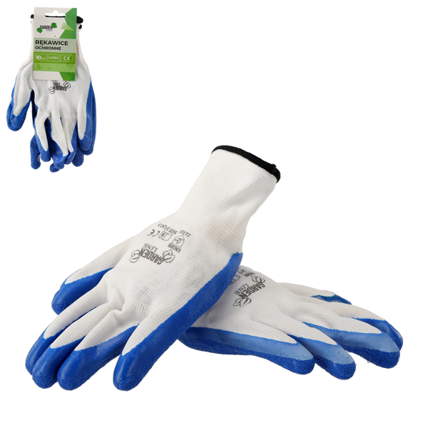 PROTECTIVE GLOVES "10" KNITTED WITH POLYESTER COATED WITH LATEX pack=12