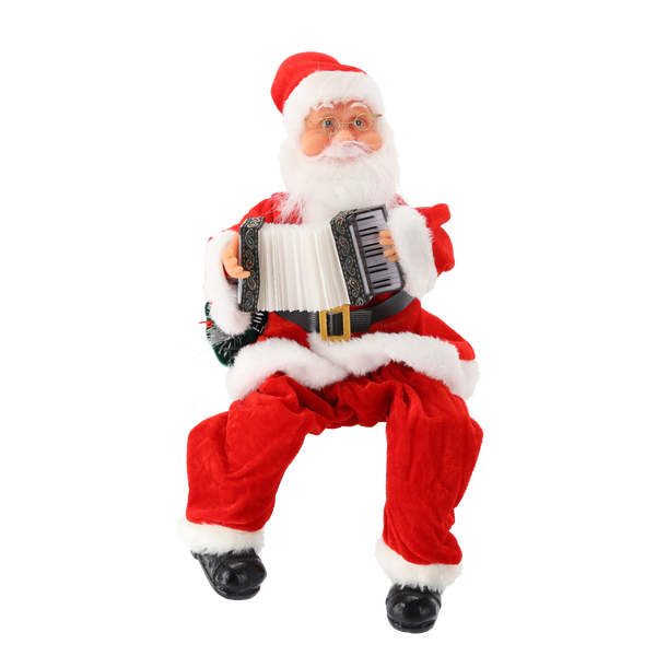 MOȘ NICOLAE CU ACCORDION - CANTĂTOR LED 40,5 CM *6529