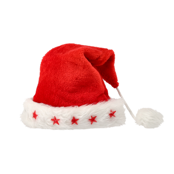 CZAPKA MIKOŁAJA GWIAZDKI LED opak=12szt *6866