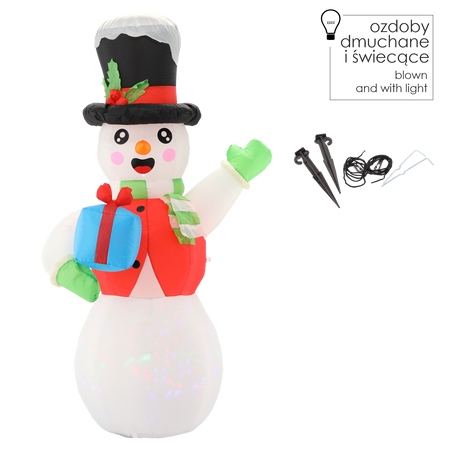 INFLATABLE SNOWMAN LED 180 CM
