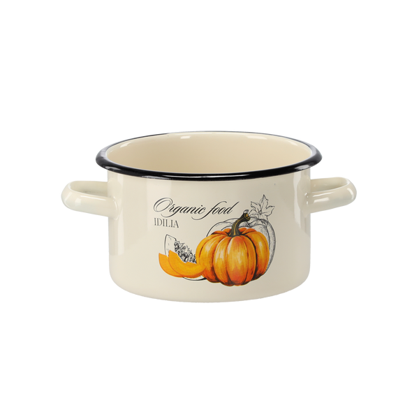 GARNEK EMALIOWANY 2 L 16 CM KREMOWY DYNIA *6086