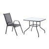 ZESTAW MEBLI OGRODOWYCH - 4 KRZESŁA + KWADRATOWY STOLIK - CZARNY *3521