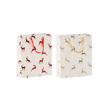 CHRISTMAS GIFT BAG REINDEERS 18 x 24 x 8 CM