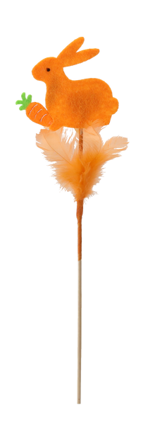 DECORAȚIUNE DE PAȘTE PE PICIOR - IEPURE ÎN PENE 29 CM MIX 4 CULORI pachet=12 buc *9540