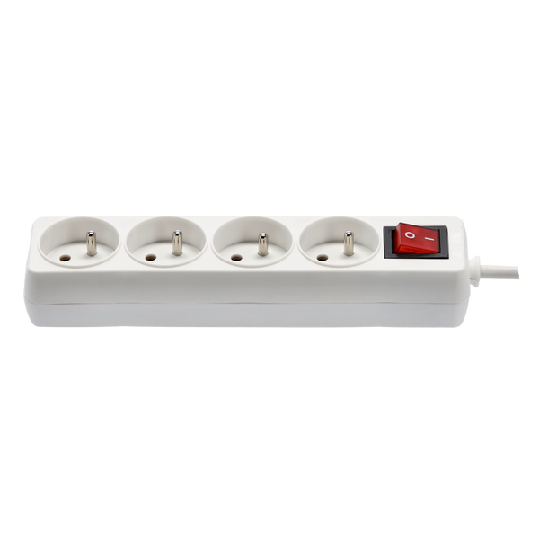 EXTENSION CORD POWER STRIP WITH SWITCH 4 SOCKETS 3 M WHITE