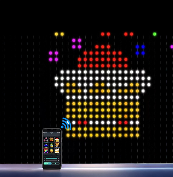 SMART LED ZÁVES 400L MULTIKOLOR, 2 X 2 M, S DIAĽKOVÝM OVLÁDAČOM VNÚTORNÝ/OBQÚN *8240