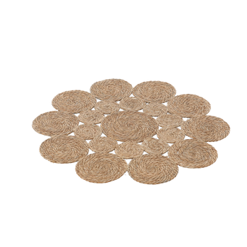 ROUND MAT 80 CM MADE OF SEAGRASS - FLOWER