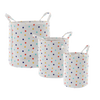 ZESTAW 3 OKRĄGŁYCH KOSZY NA PRANIE/ZABAWKI KROPKI