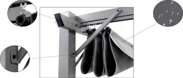 ŠEDÁ ZÁHRADNÍ PERGOLA 3 X 4M 2.95 x 3.95 x H2.3m *5699