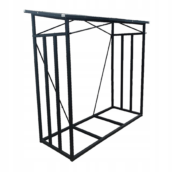 STOJAK METALOWY Z DASZKIEM NA DREWNO OPAŁOWE 185 cm x 70 cm x 185 cm *6332